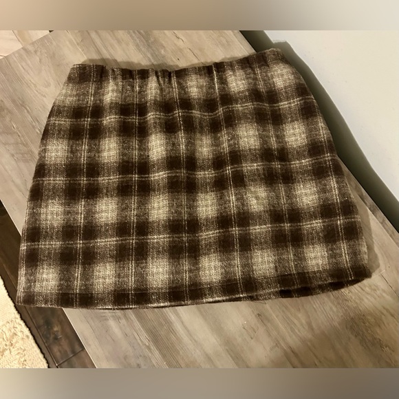 Amazon Plaid Brown Skirt with Side Pockets Size S - Picture 5 of 5